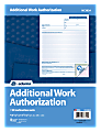 Adams® Additional Work Authorization Forms, 3-Part, Carbonless, 8 1/2" x 11", White/Canary/Pink, Pack Of 50 1 thumbnail image