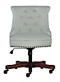 Linon Dallas Fabric Mid-Back Home Office Chair, Mint Green/Dark Walnut 1 thumbnail image