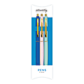 Blue Sky™ Noteworthy Gel Pens, Medium Point, 1.0 mm, Assorted Barrel Colors, Black Ink, Pack Of 3 Pens