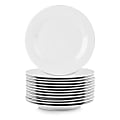 Elama Porcelain 12-Piece Large Round Dinner Plate Set, 10-1/2”, White 1 thumbnail image