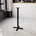 Flash Furniture Iron Restaurant Table X-Base With Bar-Height Column, 42"H x 22"W x 22"D, Black