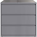 Lorell® 42"W Lateral 3-Drawer File Cabinet, Metal, Silver