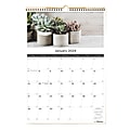 2024 Blueline® Colorful Monthly Wall Calendar, 17" x 12", Succulent Plants, January To December 2024 , C173121