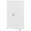 Bush® Business Furniture Universal Tall Storage Cabinet With Doors And Shelves, White, Standard Delivery