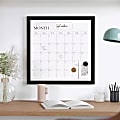 Martha Stewart Everette Magnetic Monthly Calendar Dry-Erase Board, 18" x 18", Black Wood Grain 1 thumbnail image
