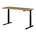 South Shore Ezra Electric Adjustable-Height Standing Desk, 48-3/4"H x 59-1/2"W x 27-1/2"D, Nordik Oak/Matte Black