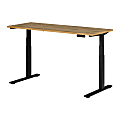 South Shore Ezra Electric Adjustable-Height Standing Desk, 48-3/4"H x 59-1/2"W x 27-1/2"D, Nordik Oak/Matte Black 1 thumbnail image