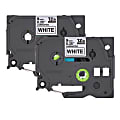 Brother® P-Touch TZE2212PK Laminated Label Tape, 26-1/4', Black, Pack Of 2 Rolls