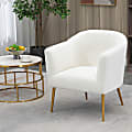Glamour Home Ayami Boucle Fabric Accent Chair, White/Gold