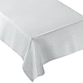 Amscan Metallic Fabric Table Cover, 60" x 104", White