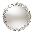 Baxton Studio Petal Leaf Round Accent Wall Mirror, 32", Antique Silver 1 thumbnail image
