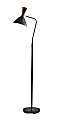 Adesso® Arlo Floor Lamp, 59-1/2"H, Black And Walnut Shade/Black Base