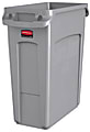 Rubbermaid® Slim Jim® Rectangular Plastic Vented Waste Container, 16 Gallons, 25"H x 11"W x 22"D, Gray