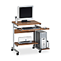 Eastwinds Portrait PC Cart Desk Workstation 31"H x 36-1/2"W x 19-1/4"D, Medium Cherry/Metallic Gray