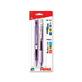 EnerGel-X, Techniclick Pen and Pencil Set, 0.7mm, White/Violet, 2-Pk 1 thumbnail image