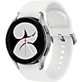 Samsung Galaxy Watch4, 40mm, Silver, LTE - 16 GB - 1.50 GB Standard Memory - 1.2" - Android Wear - Bluetooth - Silver - Aluminum Case - Health & Fitness - Water Resistant - LTE - IP68 Water Resistant 1 thumbnail image