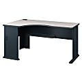 Bush Business Furniture Office Advantage Left Corner Desk, Slate/White Spectrum, Premium Installation