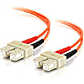 C2G 3m SC-SC 50/125 OM2 Duplex Multimode PVC Fiber Optic Cable (USA-Made) - Orange - Fiber Optic for Network Device - SC Male - SC Male - 50/125 - Duplex Multimode - OM2 - USA-Made - 3m - Orange