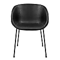 Eurostyle Zach Faux Leather Side Chairs With Arms, Black, Set Of 2 Chairs