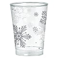 Amscan Christmas Snowflake Plastic Tumblers, 10 Oz, Clear, 40 Tumblers Per Pack, Set Of 2 Packs 1 thumbnail image