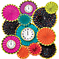 Amscan New Year's Colorful Confetti Fan Decorating Kit, Assorted Colors, Kit Of 12 Pieces