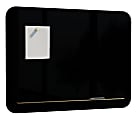 U Brands® Frameless Magnetic Dry-Erase Board, Glass, 24" X 18", Black (Actual Size 23" x 17")