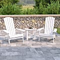 Flash Furniture Charlestown All-Weather Poly Resin Folding Adirondack Chairs With Side Table, White 1 thumbnail image