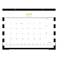 2023-2024 Day Designer Monthly Academic Desk Pad Planning Calendar, 22" x 17", Rugby Stripe Black, July 2023 to June 2024, 142536 1 thumbnail image