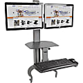 HealthPostures TaskMate Dual Monitor Sit-To-Stand Desk, Black