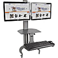 HealthPostures TaskMate Dual Monitor Sit-To-Stand Desk, Black 1 thumbnail image