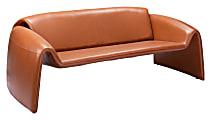 Zuo Horten Faux Leather Sofa, 25-5/8”H x 69-3/4”W x 31-15/16”D, Brown 1 thumbnail image