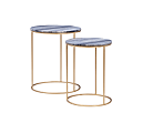 Powell Fentun Nesting Tables, 22"H x 18"W x 18"D, Gold/Gray, Set Of 2 Tables 1 thumbnail image
