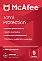 McAfee® Total Protection Antivirus & Internet Security Software, For 5 Devices, 1-Year Subscription, Windows®/Mac®/Android/iOS/Chrome OS, Product Key