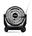Audiobox 3-Speed Solar Portable Fan With Bluetooth Speaker, 10-7/16”H x 8-15/16”W x 5-5/16”D, Black 1 thumbnail image