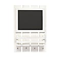 Elegant Designs Chalkboard Sign With Key Holder Hooks And Mail Storage, 20”H x 14”W x 3-1/2”D, Whitewash 1 thumbnail image