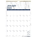Blueline Marble Wall Calendar - Julian Dates - Monthly - 1 Year - January 2021 till December 2021 - 1 Month Single Page Layout - Twin Wire - Marble - Holiday Listing, Reference Calendar, Moon Phases - 1 Each