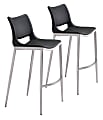Zuo Modern Ace Bar Chairs, Black, Set Of 2 Chairs