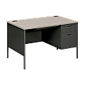HON® Metro Classic Single-Pedestal Desk, Gray/Charcoal