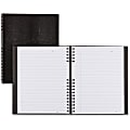 Blueline NotePro Twin-wire Composition Notebook - 300 Sheets - Twin Wirebound - 11" x 8 1/2" - Black Cover - Hard Cover, Micro Perforated, Index Sheet, Self-adhesive, Pocket - Recycled - 1Each