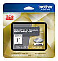 Brother TZe Premium Glitter Laminated Tape, 15/16" x 26-3/16', White Ink/Silver Tape