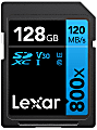 Lexar High Performance BLUE Series 800x SDHC/SDXC Flash Memory Card, 128GB, LSD128GCB1NL800 1 thumbnail image