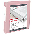 Office Depot® Brand 3-Ring Durable View Binder, 1-1/2" Round Rings, Blush