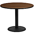 Flash Furniture Laminate Round Table Top With Table-Height Base, 31-1/8"H x 42"W x 42"D, Walnut/Black