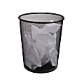 Mind Reader Metal Mesh Trash Can 4.4 Gallon Waste Paper Basket, 13-3/4"H x 11-1/2"W x 11-1/2"D, Black