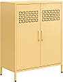 Ameriwood Home Mr. Kate Annie 32"W Short Metal 2-Door Cabinet, Sunny Yellow