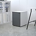 Flash Furniture Modern 21"D Vertical 3-Drawer Mobile Locking File Cabinet, White/Charcoal 1 thumbnail image