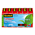 Scotch Greener Transparent Tape, 3/4 in x 900 in, 6 Tape Rolls, Clear, Home Office and School Supplies