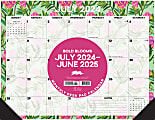 2024-2025 Willow Creek Press Academic Monthly Desk Pad Calendar, 17" x 22", Bold Blooms, July To June, 47545