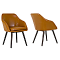 Glamour Home Adaya Dining Chairs, Caramel Brown, Set Of 2 Chairs