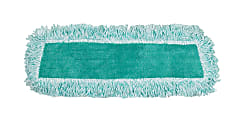 Rubbermaid® Microfiber Cut-End Dust Mop Heads With Fringe, 18" x 5", Green, Case Of 12